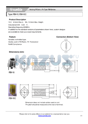 FEM10NP-5F6 datasheet - Molding RF Coils