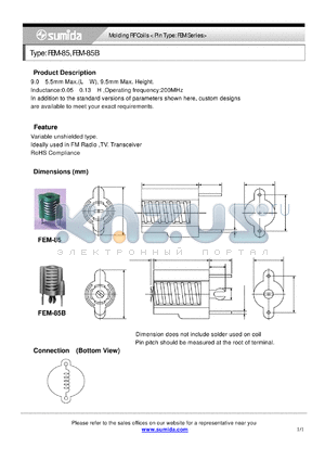 FEM85NP-1B datasheet - Molding RF Coils