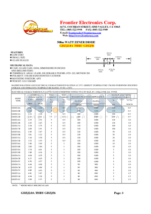 GDZJ6.8C datasheet - 500m WATT ZENER DIODE