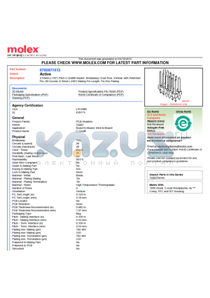 70287-1012 datasheet - 2.54mm (.100