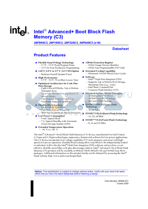 GE28F160C3BA70 datasheet - Advanced Boot Block Flash Memory (C3)