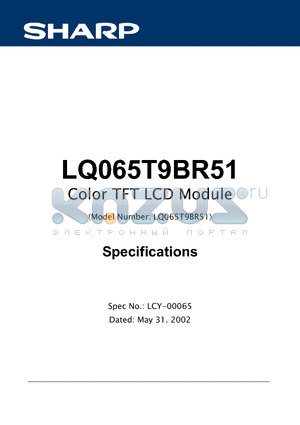 LQ065T9BR51 datasheet - COLOR TFT LCD MODULE