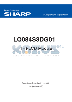 LQ084S3DG01 datasheet - TFT-LCD Module