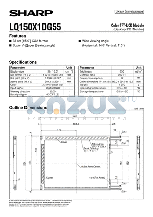 LQ150X1DG55 datasheet - Color TFT-LCD Module(Desktop PC /Monitor)