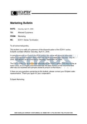 ECH1120ETT-70.000M datasheet - HALF SIZE HIGH FREQUENCY 3.3Vdc OSCILLATOR