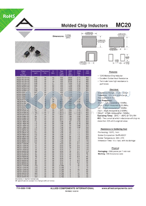 MC20-1R8K-RC datasheet - Molded Chip Inductors