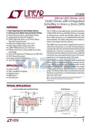 LQH2MCN100K02 datasheet - 20mA LED Driver and OLED Driver with Integrated Schottky in 3mm x 2mm DFN