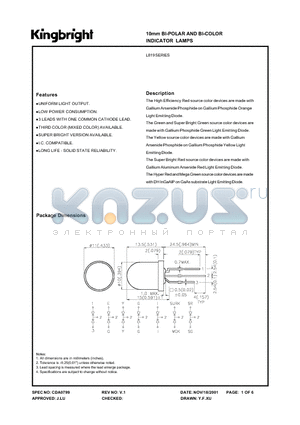 L819SURKMGKW datasheet - 10MM BI-POLAR AND BI COLOR INDICATOR LAMPS