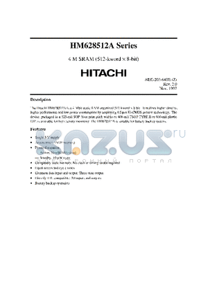 HM628512ALTT-5SL datasheet - 4M SRAM (512 KWORD X 8 BIT)