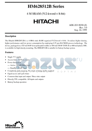 HM628512BLFP-5 datasheet - 4 M SRAM (512-kword x 8-bit)