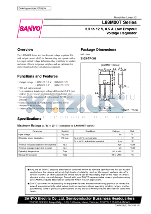 L88M0XT datasheet - 3.3 to 12 V, 0.5 A Low Dropout Voltage Regulator