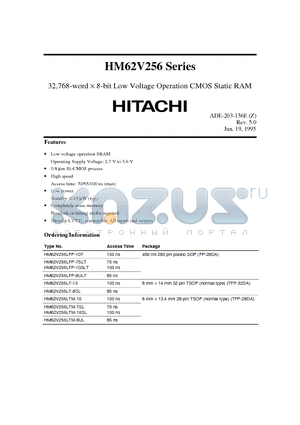 HM62V256 datasheet - 32,768-word d 8-bit Low Voltage Operation CMOS Static RAM