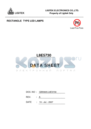 L8E5730 datasheet - RECTANGLE TYPE LED LAMPS