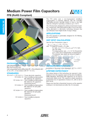 FFB14D0117K-- datasheet - Medium Power Film Capacitors