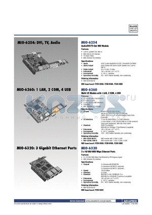 MIO-6254 datasheet - Module I/O Series