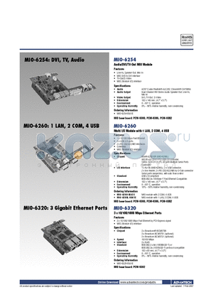 MIO-6320 datasheet - Module I/O Series