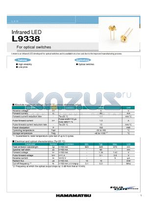 L9338 datasheet - Infrared LED