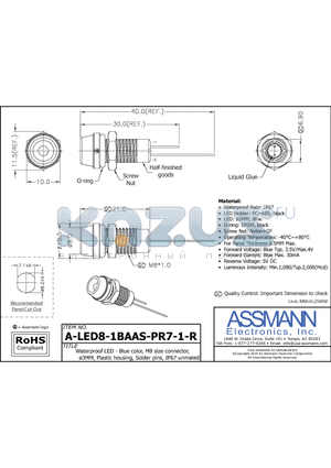 AE10586 datasheet - WATERPROOF LED