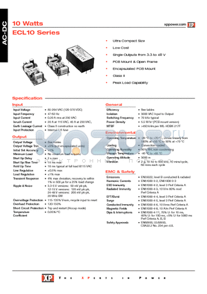 ECL10US09 datasheet - AC-DC Power Supplies
