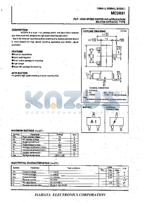 MC2831 datasheet - FOR HIGH SPEED SWITCHING APPLICATION SILICON EPITAXIAL TYPE