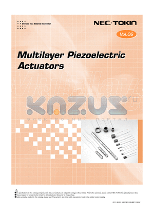 AE2525D15F datasheet - Multilayer Piezoelectric Actuators
