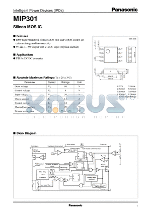 MIP301 datasheet - Silicon MOS IC