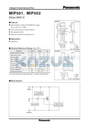 MIP502 datasheet - Silicon MOS IC