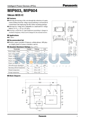 MIP804 datasheet - Silicon MOS IC