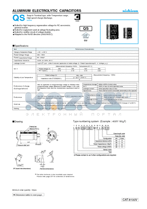 LQSW6121MELZ30 datasheet - ALUMINUM ELECTROLYTIC CAPACITORS