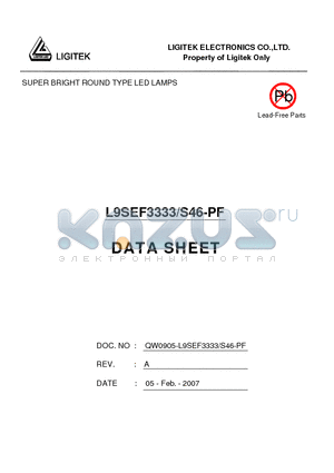 L9SEF3333-S46-PF datasheet - SUPER BRIGHT ROUND TYPE LED LAMPS