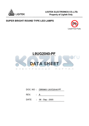 L9UG2040-PF datasheet - SUPER BRIGHT ROUND TYPE LED LAMPS