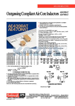 AE439RAT13N_SZ datasheet - Outgassing Compliant Air Core Inductors