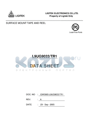 L9UG9033-TR1 datasheet - SURFACE MOUNT TAPE AND REEL