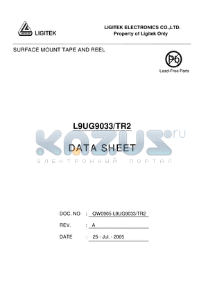 L9UG9033-TR2 datasheet - SURFACE MOUNT TAPE AND REEL