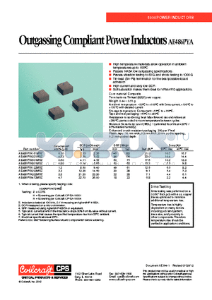 AE486PYA332MSZ datasheet - Outgassing Compliant Power Inductors