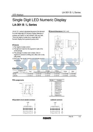 LA-301AB datasheet - Single Digit LED Numeric Display