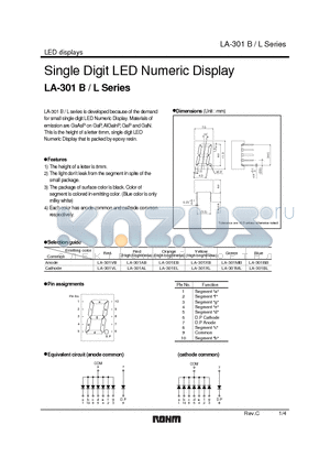 LA-301AL datasheet - Single Digit LED Numeric Display