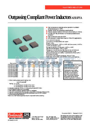 AE513PYA102MSZ datasheet - Outgassing Compliant Power Inductors