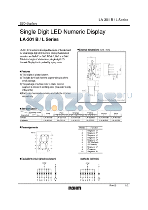LA-301ML datasheet - Single Digit LED Numeric Display