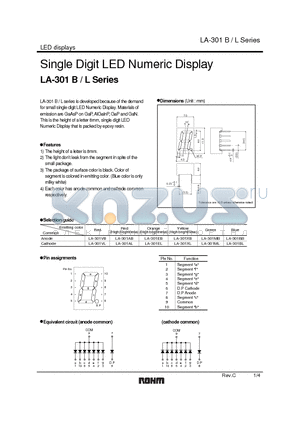LA-301XB datasheet - Single Digit LED Numeric Display