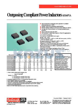 AE514PYA682MSZ datasheet - Outgassing Compliant Power Inductors