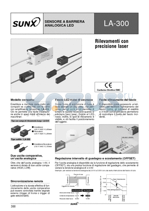 LA-310 datasheet - SENSORE A BARRIERA ANALOGICA LED