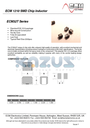 ECM32T-330 datasheet - SMD Chip Inductor