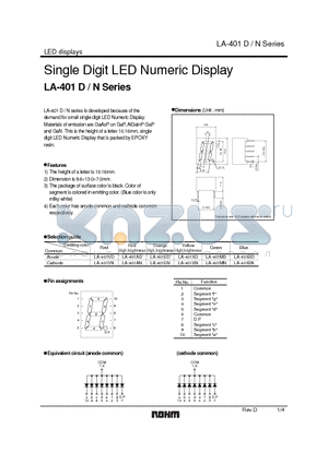 LA-401DN_08 datasheet - Single Digit LED Numeric Display