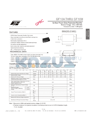 GF10K datasheet - Surface Mount Glass Passivated Recifier