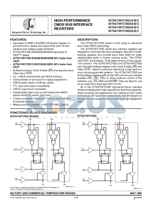 IDT54FCT821A datasheet - HIGH-PERFORMANCE CMOS BUS INTERFACE REGISTERS