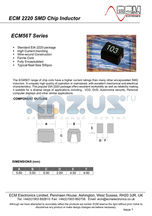 ECM56T-1R2 datasheet - SMD Chip Inductor