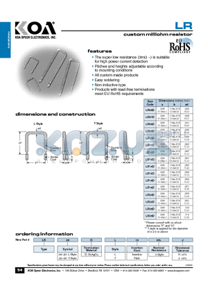 LR06DL1020LH datasheet - custom milliohm resistor