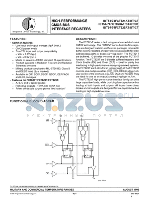 IDT54FCT821CTQ datasheet - HIGH-PERFORMANCE CMOS BUS INTERFACE REGISTERS