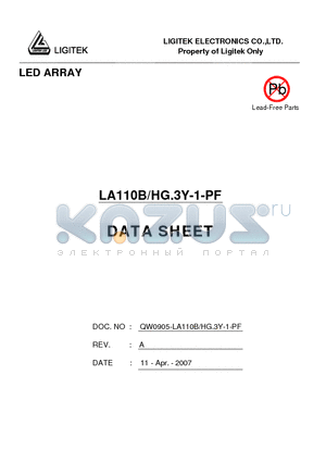 LA110B-HG.3Y-1-PF datasheet - LED ARRAY